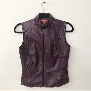Chelsea & Violet Purple Faux Leather Vest
